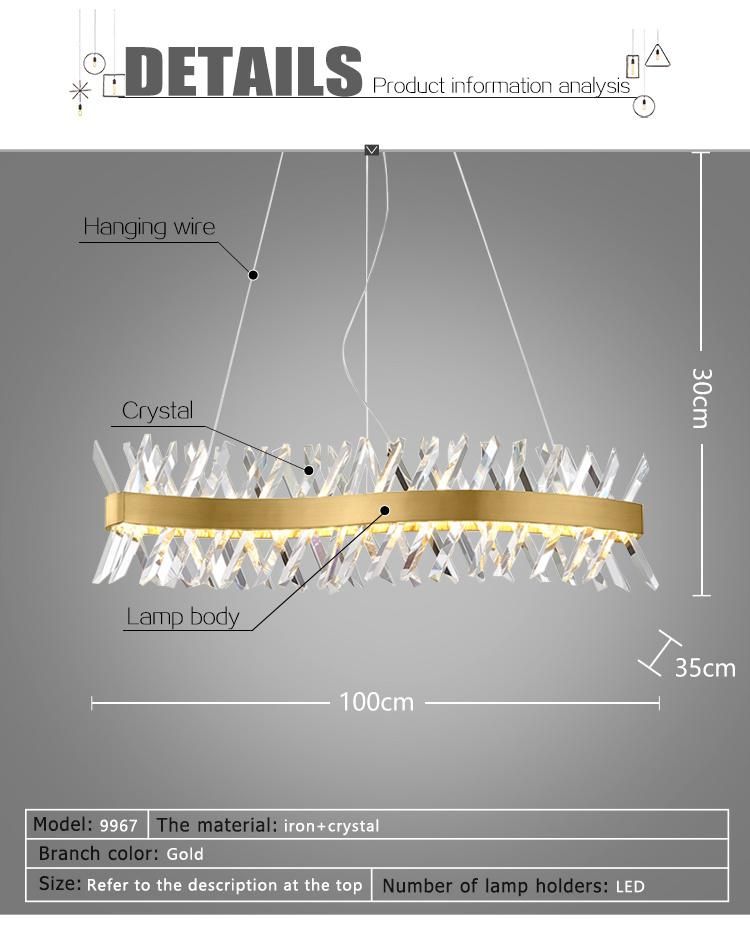 Modern LED Hanging Lighting Crystal Decoration Project Chandelier