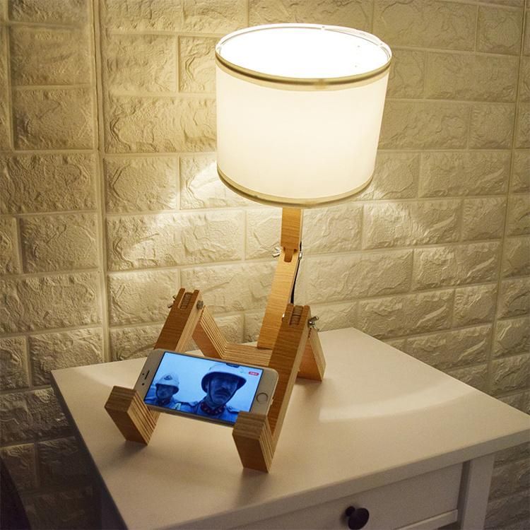 Simple Adjustable Modern Solid Wood Creative American Vertical Table Lamp