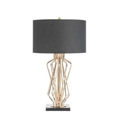 Modern Hotel Decoration Living Room Bedroom Study Metal Desk Lamp Vintage Style White Lampshade Table Lamp Nightstand Lamp Bedside Lamp