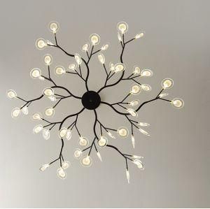 Best Selling Black Metal Glass LED Suspended Ceiling Light Chandelier Modern