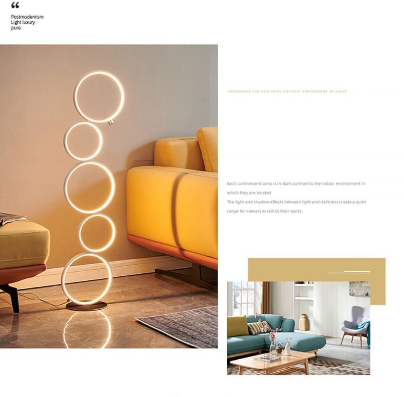 Modern LED Floor Lamp Touch Switch Ring Indoor Decor Light Nordic LED Floor Lamp (WH-MFL-07)