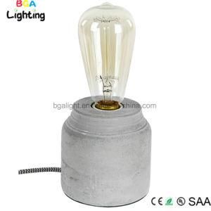 Grey Industrial Concrete Desk Lamp, Best Reading Light for Bedroom