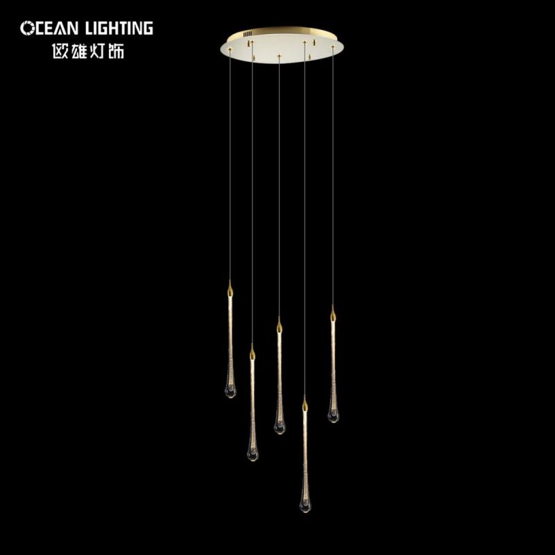 Indoor Water Drop Warm Lighting 3000K Metal Crystal 3W Chandelier