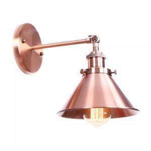Adjustable Copper Brass Bedside Wall Lighting with Lampshade