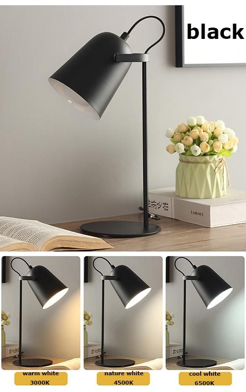 Bedside Black Table Lamp for Kids Room Reading Room Modern Style