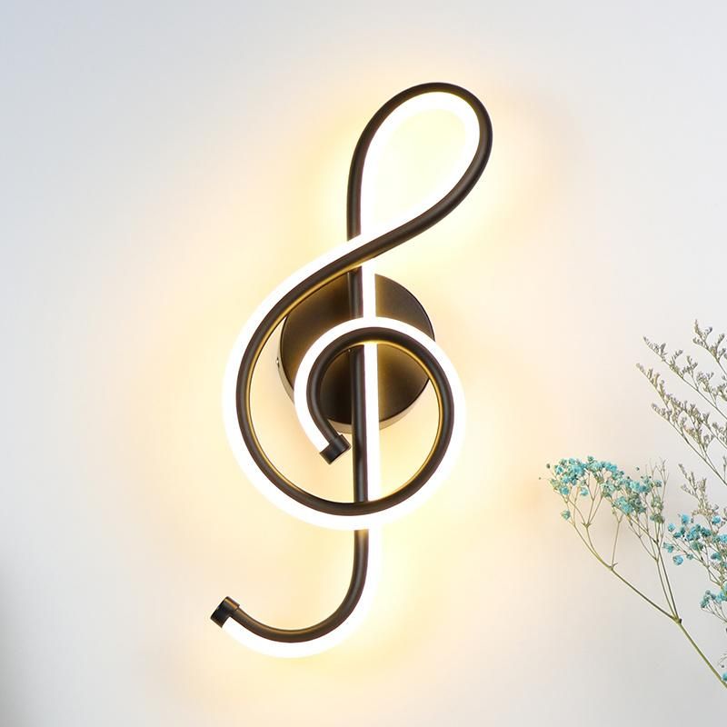 LED Wall Lamp Bedroom Beside Wall Light Music Clef Shape Home Indoor Wall Lights for Bedroom (WH-OR-172)