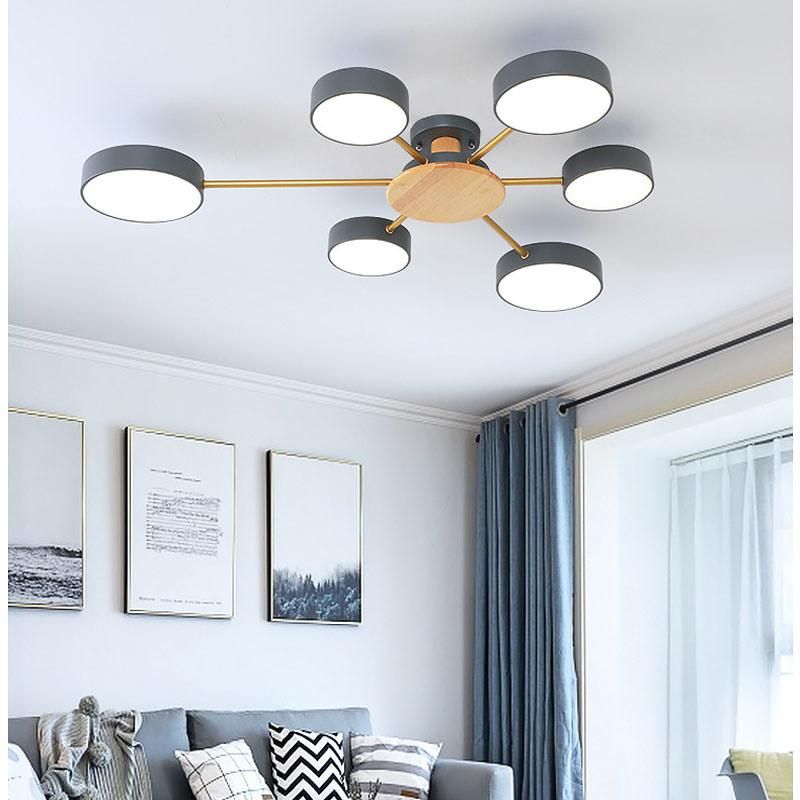 Bedroom Living Room Ceiling Chandelier Bedroom Nordic Wooden Ceiling Light (WH-WA-18)