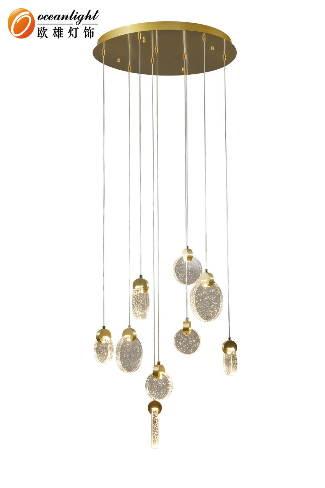 Contemporary Pendant Light Dining Room Decorative Aluminum Acrylic Chandelier