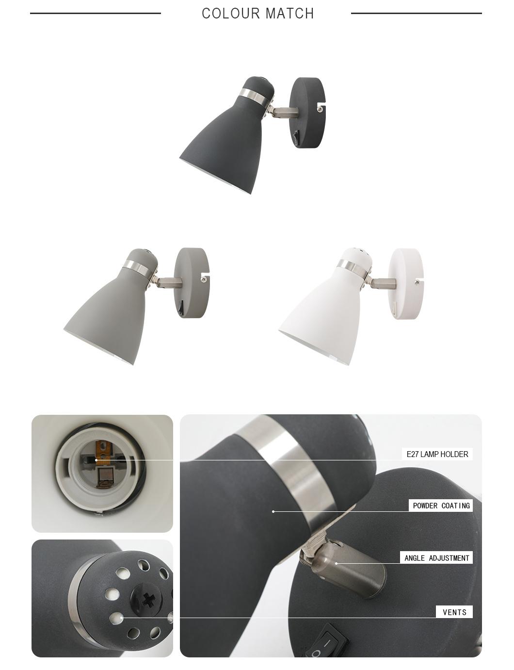 Decoration E27 Classic Bedside Nordic Sconce Indoor Lighting Modern Light Wall Lamp