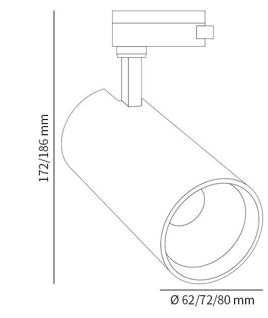 LED Track Spot Light 2 Wire Commercial LED Track Light 20W