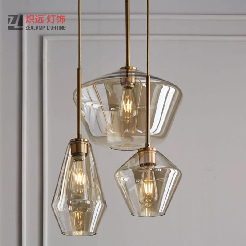 Modern Glass Lamp Shade Dining Room Chandelier Pendant Light (ZLA056P-S)