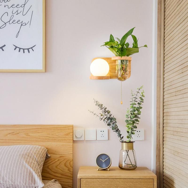 Living Room Solid Wood Aisle Dining Room Nordic Bedroom Wall Lamp