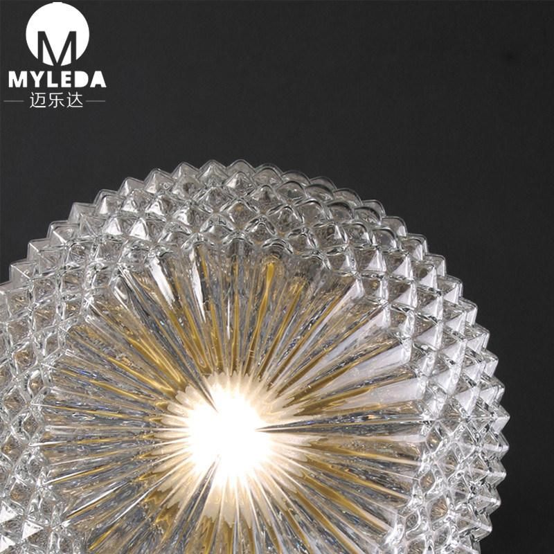 Brass Semi Flush Industrial Ceiling Light Glass Globe Lighting