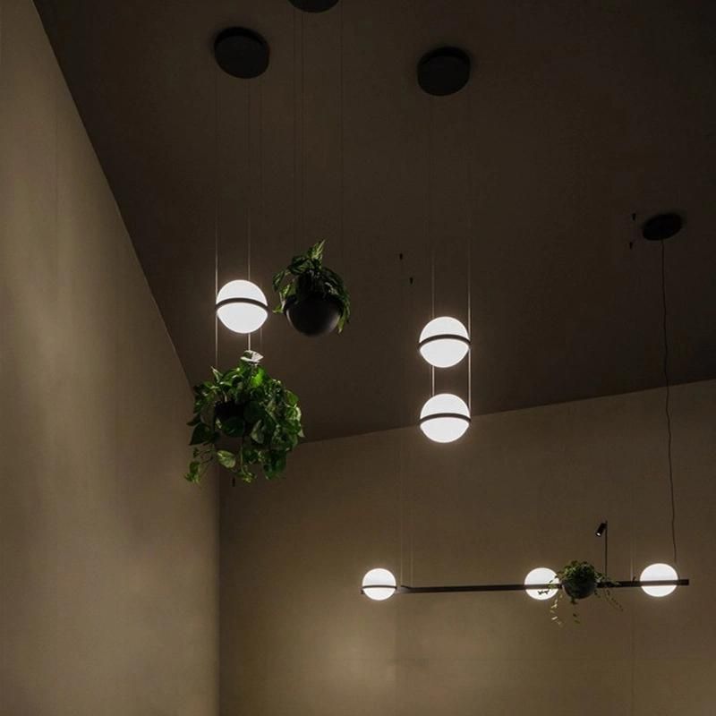 LED Plant Pendant Light Glass Ball Lamp Creative Art Pendant Lamp Country Restaurant Cafe Bar Suspension Lamp (WH-AP-125)