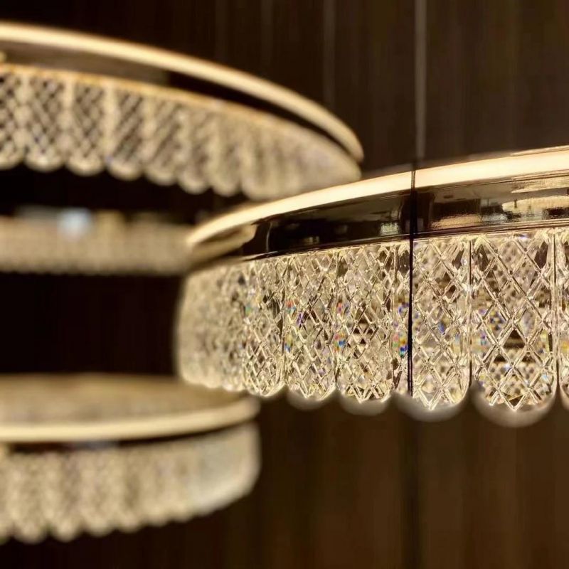 Indoor Hotel Ocean Lighting Chinese New Popular Design Pendant Lamp Ceiling Crystal Customized Round Glass Chandelier