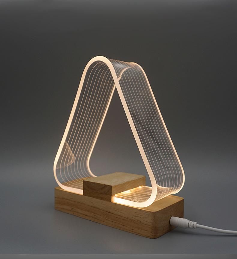 USB Lamp Creative Home Nordic Simple Study Lamp Charging LED Acrylic Night Light Holiday Gift Lamp
