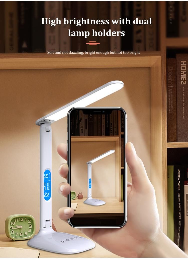ABS Material and Energy Saving Eye-Protect Flexible LED Stand Reading Lamp with Three-Mode Light and Timer