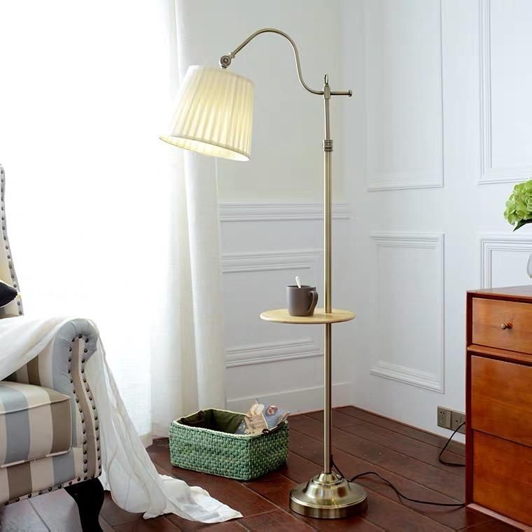 American Floor Lamp Living Room Study Retro Reading Lamp Northern Europe Simple Decoration Bedroom Cloth Bedside Floor Lamp