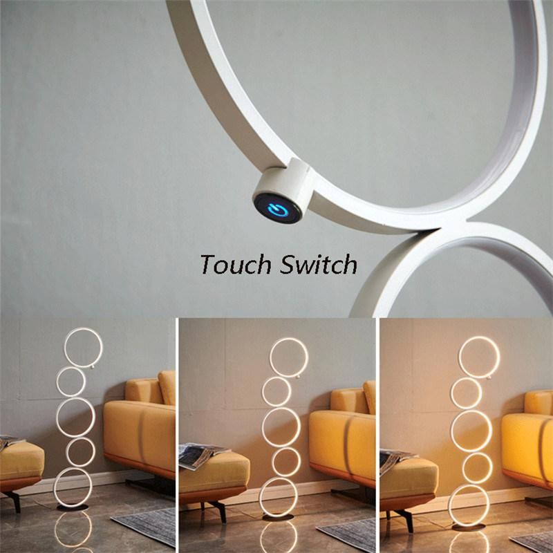 Modern LED Floor Lamp Touch Switch Ring Indoor Decor Light Nordic LED Floor Lamp (WH-MFL-07)