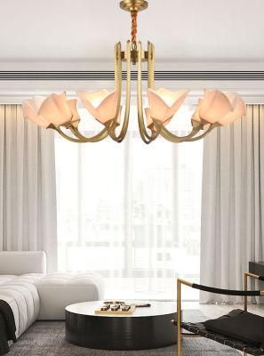 New Classical Hardware Glass Indoor Livingroom Hall Lampshade Chandelier Pendant Lamps