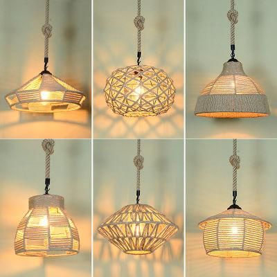 Loft Pendant Lamp Retro Industry Rope Hemp Clothing American Lighting (WH-VP-141)