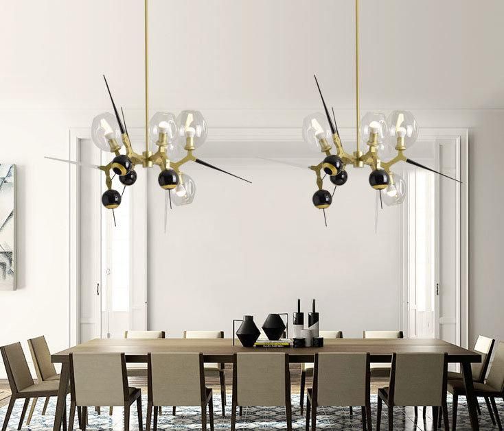 Simple Glass Ball Vintage Decorative Metal Smoky Pendant Lamp