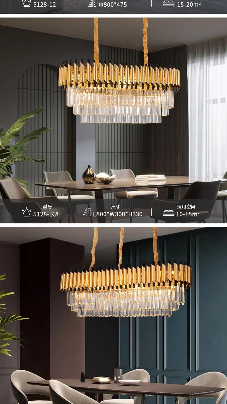 2021 Hot Sale Indoor LED Luxury Crystal Pendant Lighting for Hotel Restant Home