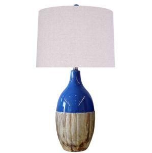 2-Tone Color Classic Ceramic Table Lamp with Linen Lampshade