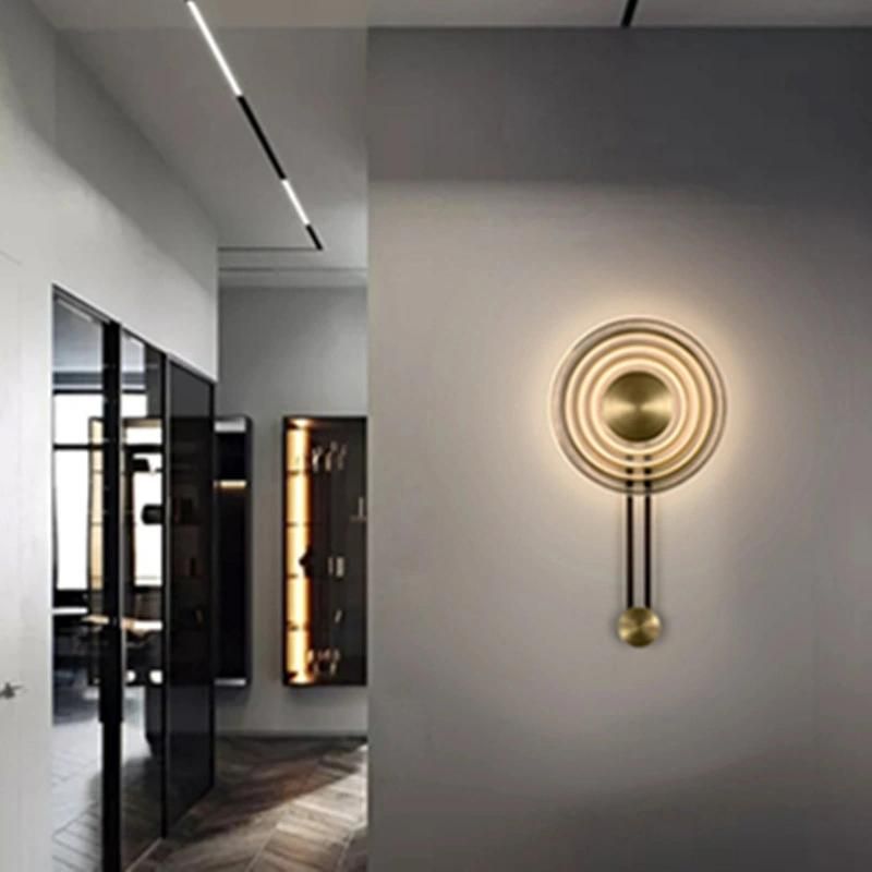 Modern Minimalist Clock Shape Wall Lamp Glass Bedroom Bedside Design Wall Light (WH-OR-145)