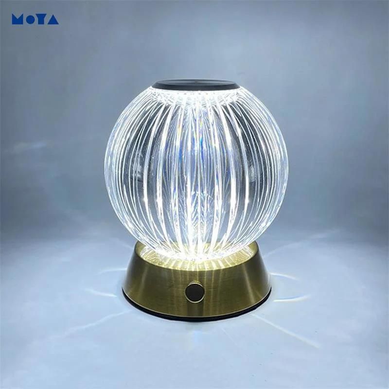 Ball LED Atmosphere Small Night Light Bar Charging USB Charging Touch LED Crystal Lamp Bedside Lamp