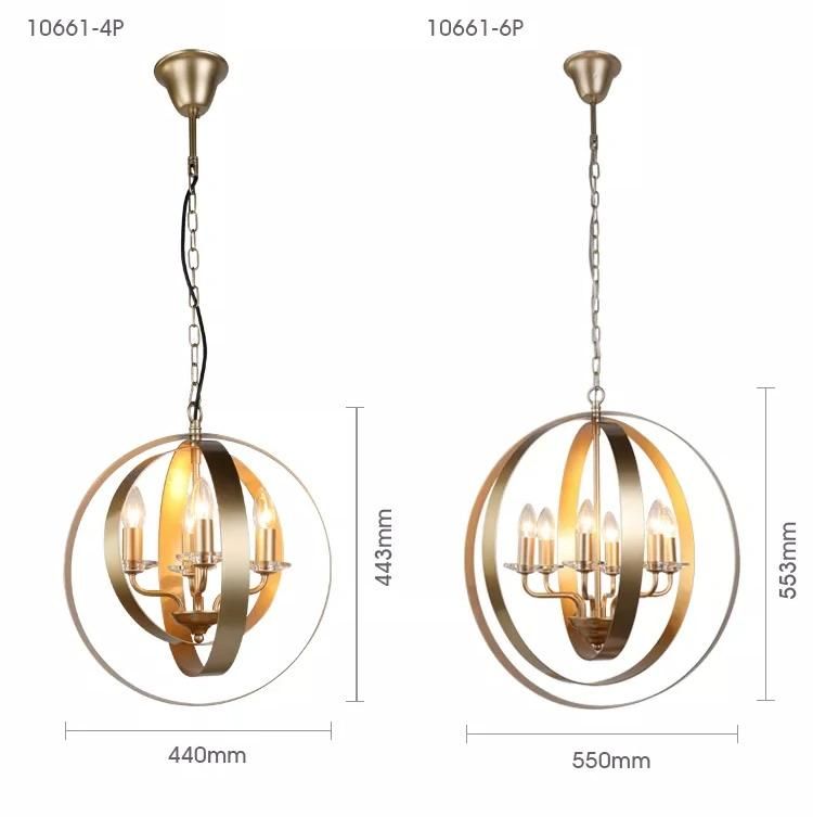 Industrial Style Gold 4 Heads Hanging Light for Dining Living Room DIY Ceiling Pendant Light
