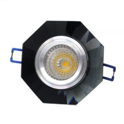 Black Hexagon Crystal Recessed Ceiling Downlight Fitting Spotlight Frame (LT2125)