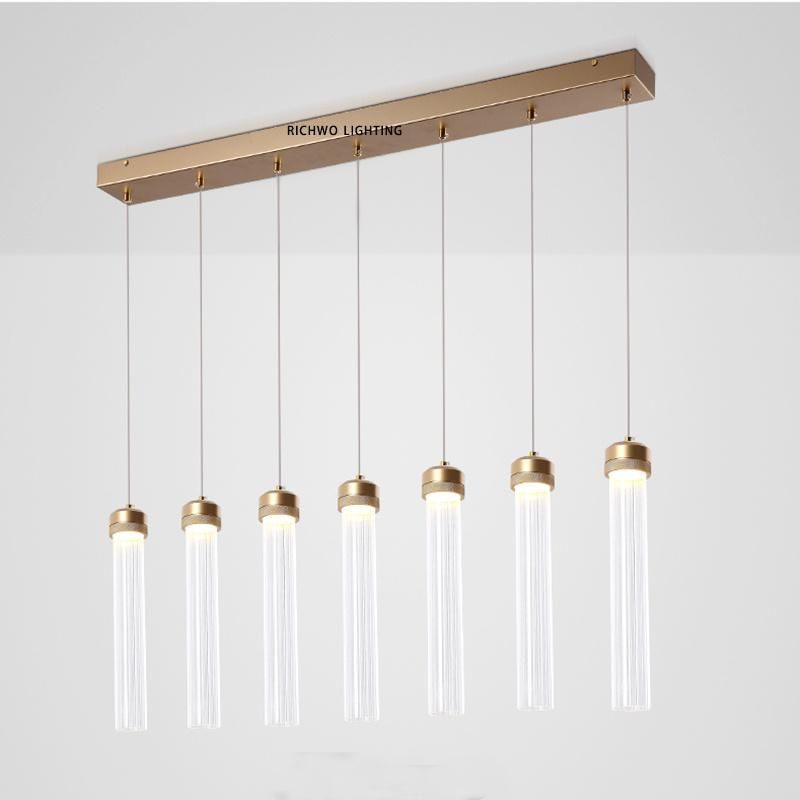 Nordic Lamps Modern Minimalist Metal Single Head Bar Table Dining Room Light Luxury Bedroom Bedside Glass Chandelier