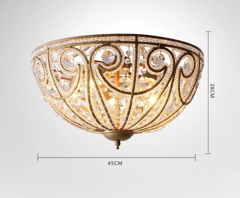 Jlc-H53 American Style Luxury Lamp crystal Semi Flush Mount Ceiling Lighting Fixture for Home Bedroom