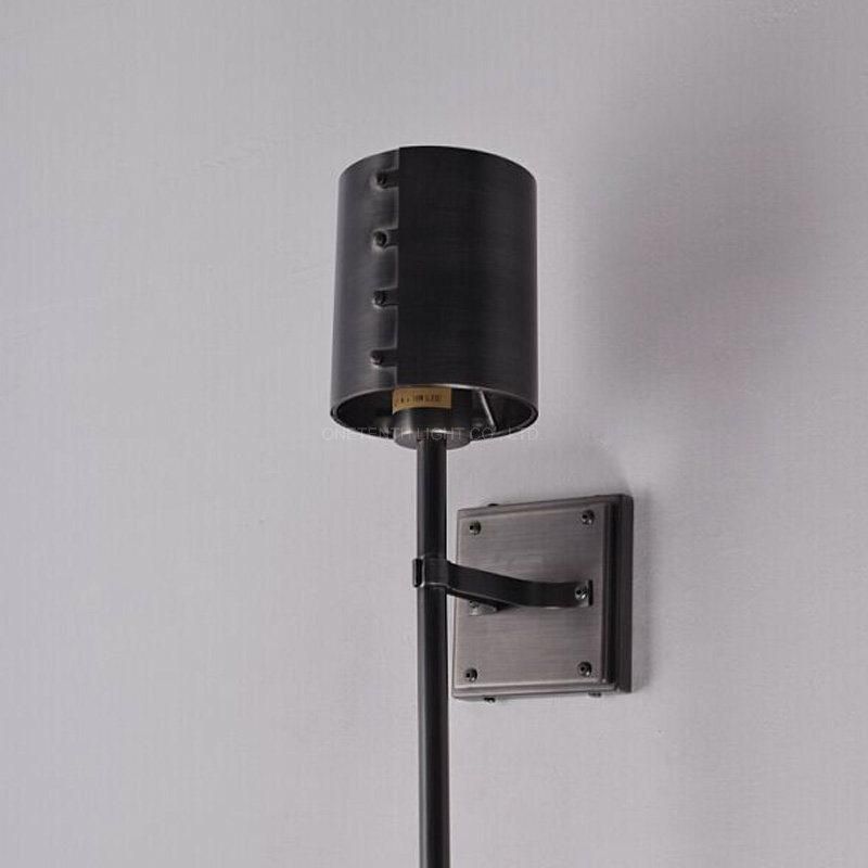 Residential Metal Shade Wall Lamp with Black Hairline Finish for Project Hotel Guestroom