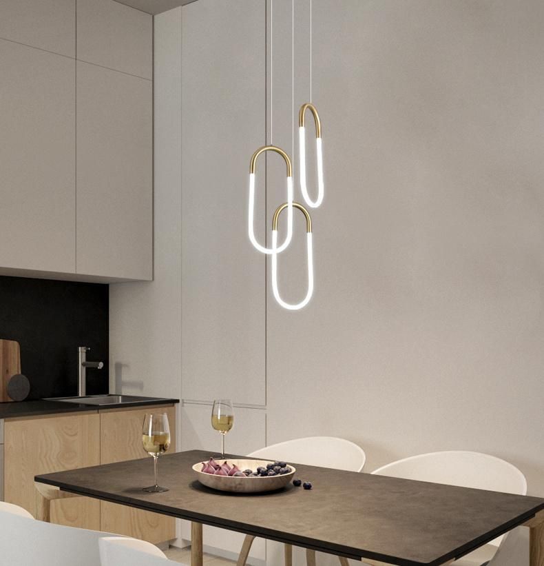 New Design Modern Metal Ring Hanging LED Chandelier Pendant Light