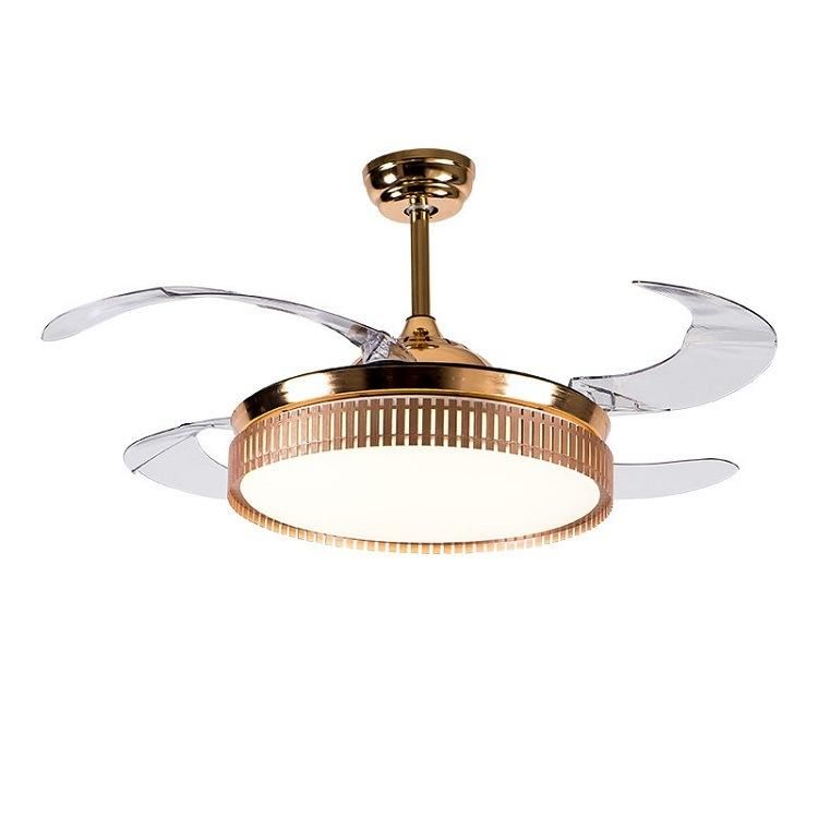 Round Ceiling Fan Hanging Ceiling Fans for Home Office Family Room Ceiling Fan with Light