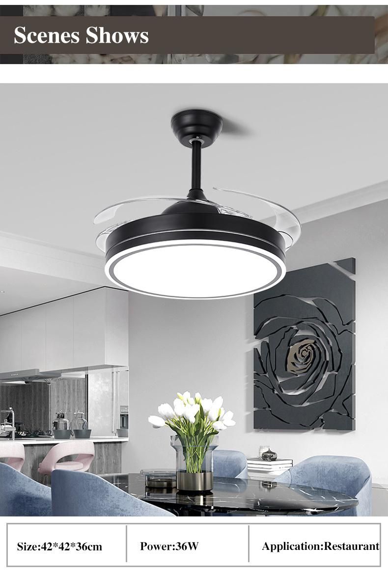 42" Modern Decorative Wholesale Invisible Blade Ceiling Fan Lamp