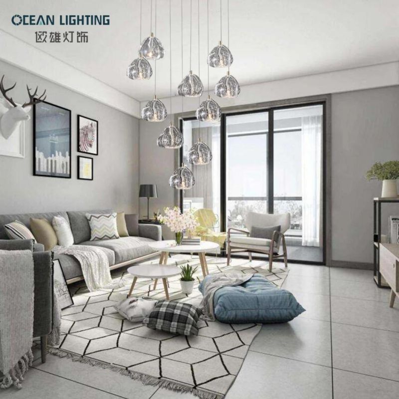 Golden Warm Lighting 3000K Spherical Metal 1*3W Crystal Chandelier Luxury