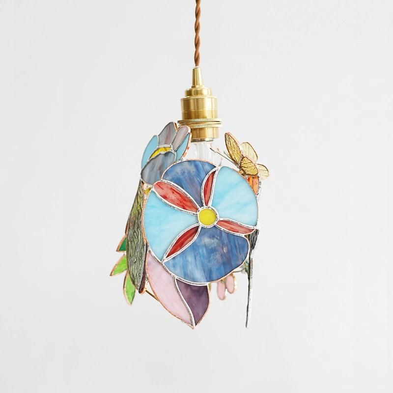 Tiffany Stained Glass Welding Decorative Chandelier Brass Lamp Holder Pendant Lamp