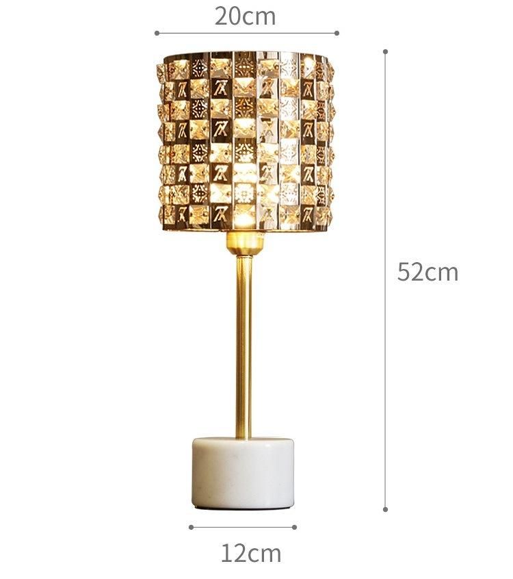 Building Material Crystal Lampshade LED Table Lighting Marble Table Lamp for Hote Decorationzf-Cl-009