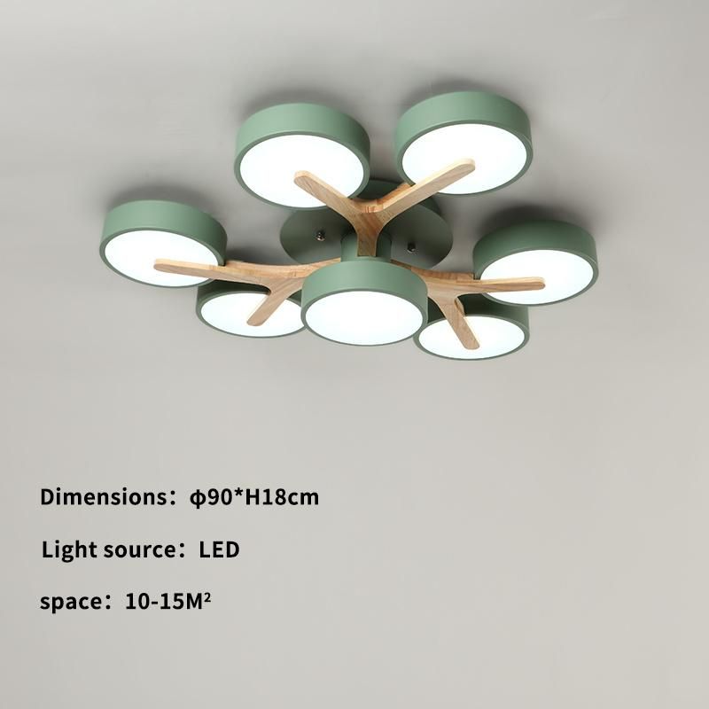Modern LED Ceiling Lamps for Living Room Bedroom Kitchen Home Surface Mount Nordic Style Wooden Chandelier (WH-WA-22)
