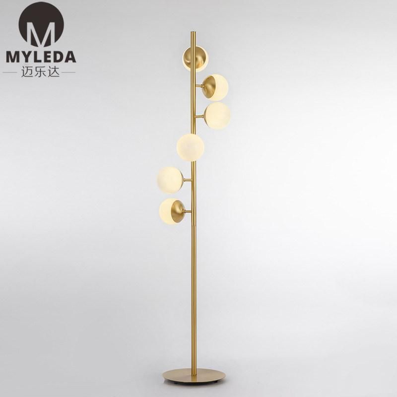 Modern Glass Metal Floor Light Standing Lamp