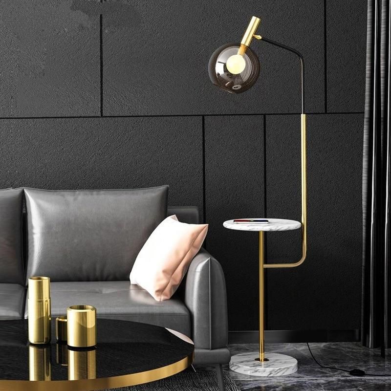 Modern LED Floor Light Luxury Nordic Creative Vertical Ins Glass Coffee Table Bedside Lamp Living Room Deco Fixtures LED Floor Lamp