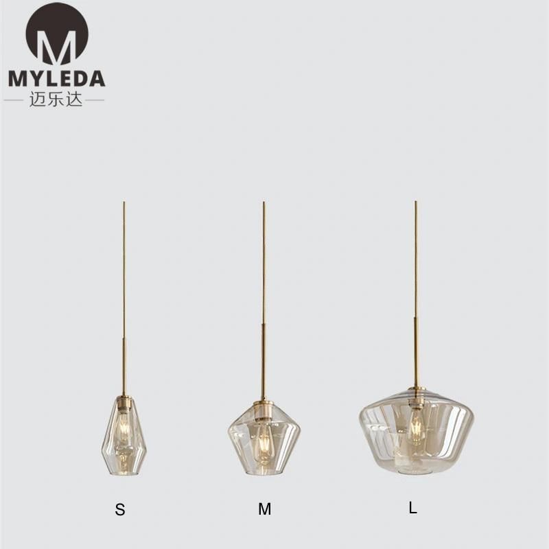 American Country Style Loft Retro Personality Glass Pendant Light