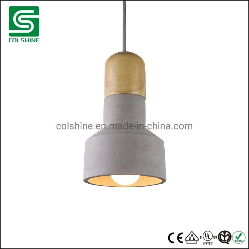 Brief Style Cement Pendant Light Fixture E27 with Wooden