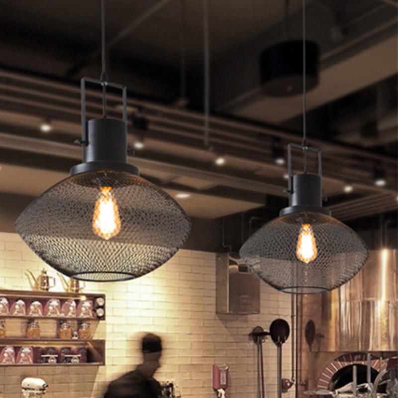 Loft Retro Black Hollow Pendant Lights Restaurant Shop Bar Table Shop Industrial Pendant Lights (WH-VP-108)