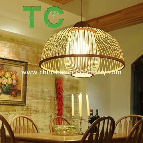 Wholesale Handmade Bamboo Woven Chandeliers Bamboo Pendant Ceiling Lamp