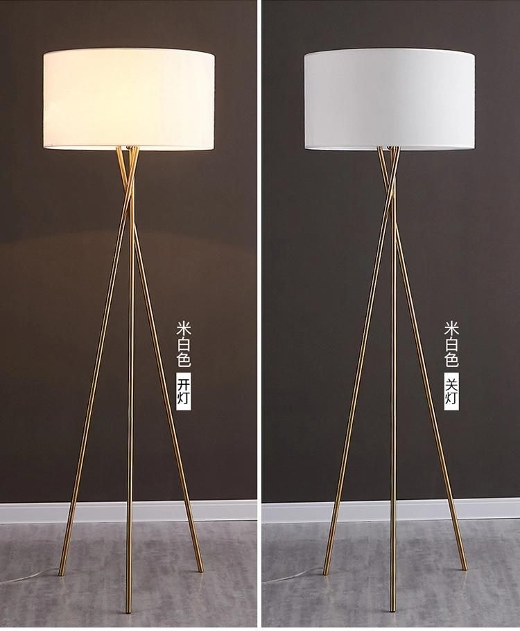 Home Decoration Standing Lamp European Contemporary Chrome Tripod Floor Lamp for Hotel Table Lamp