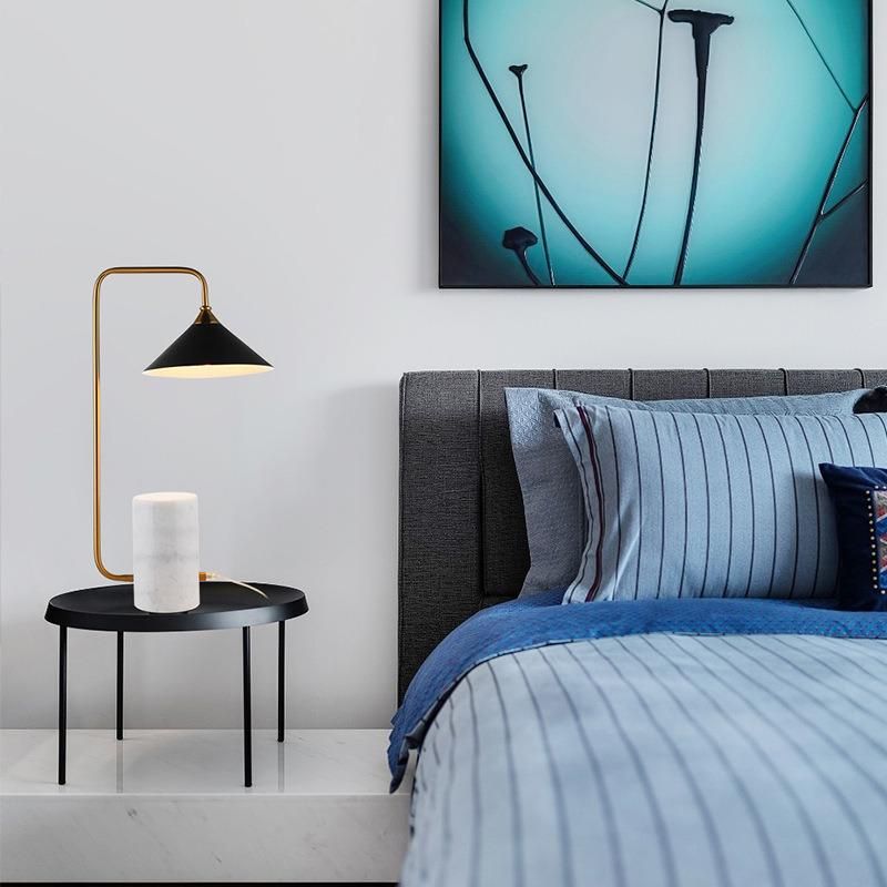 Unique Creative Simple Luxury Hotel Bedroom Decor Marble LED Reading Table Lamp Desk Light